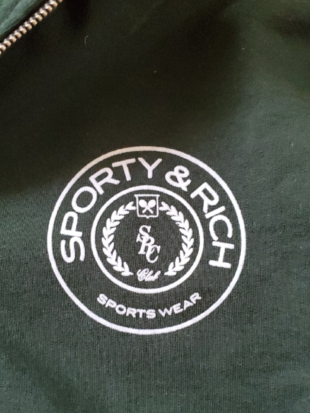 Sporty & Rich Forest Green Quarter-Zip Pullover - Picture 3 of 7